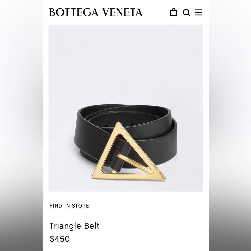 Bottega Veneta Triangle Belt Black